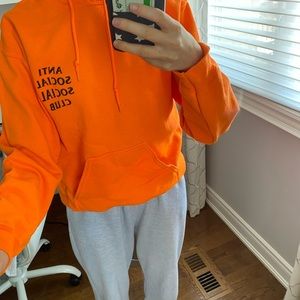 Orange Anti Social Club Sweatshirt